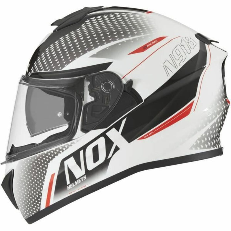 Full Face Helmet Nox N918 Meta Rojo/Blanco