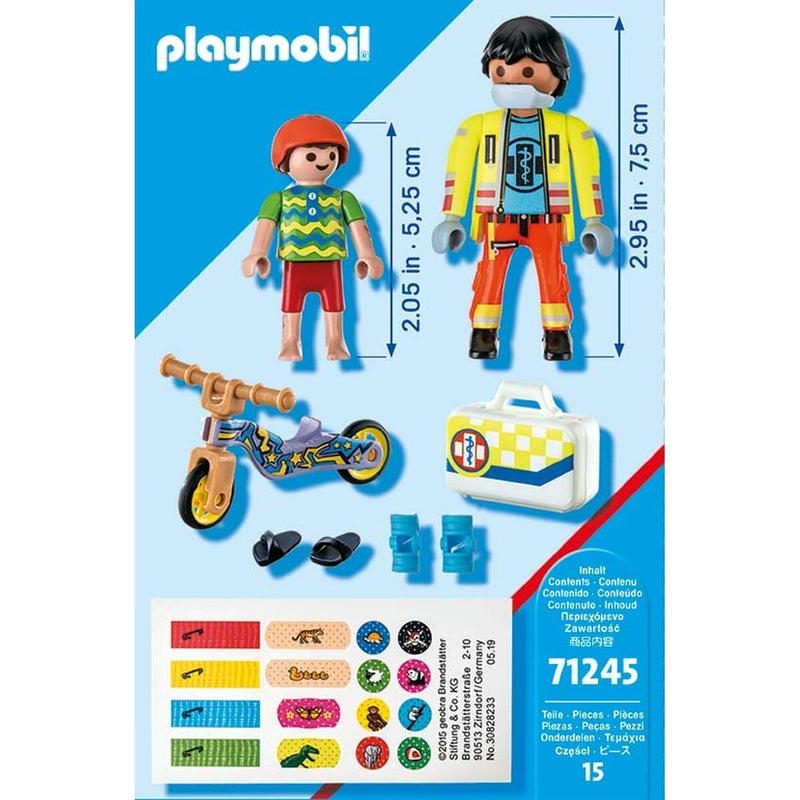 Playset Playmobil City Life - Paramedic with Patient 71245 15 Pieces