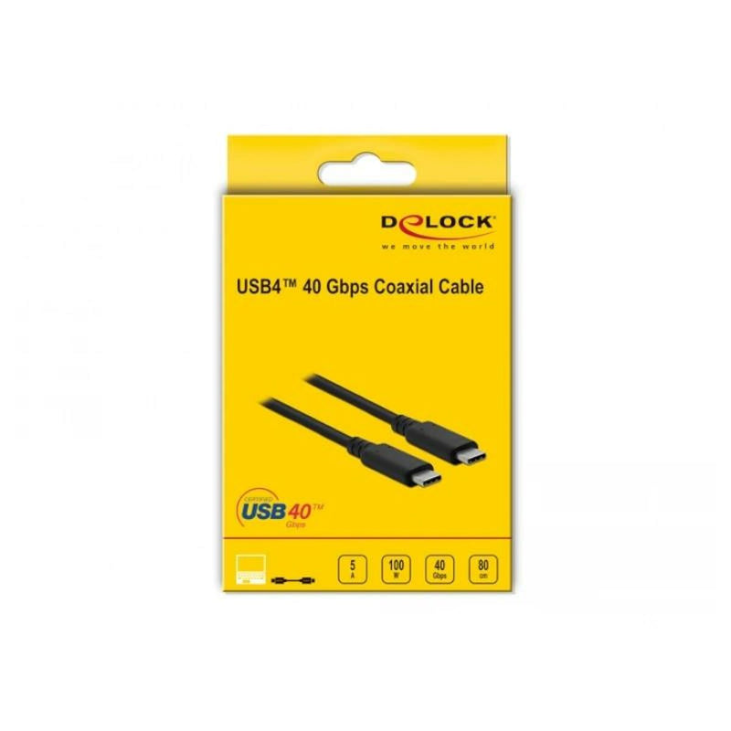 Cable USB C DELOCK 86979 Black 80 cm