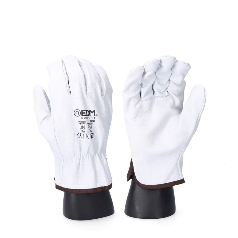 Work Gloves EDM Cowhide Transporter White