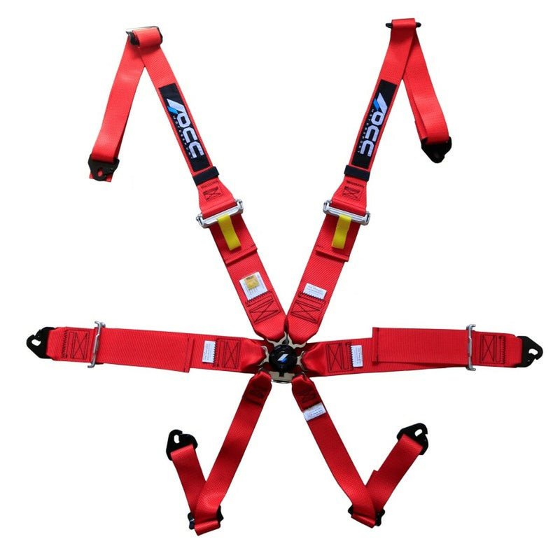 Harness with 6 fastening points OCC Motorsport OCCRF2EU Red 3"
