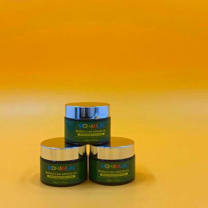 MOHANLAL® XL ARGAN OLIE GEZICHTSCREME 50ML | universeel, diepe reiniging, verzacht, hydrateert, natuurlijke glans, vitamine E | alle soorten huid