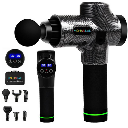 MOHANLAL® XL Massage Acupressuur Compressie Shiatsu Vibratie Klop & Rolmassage LED touchscreen met 6 massagekoppen in luxe koffer | Professioneel hand massage apparaat