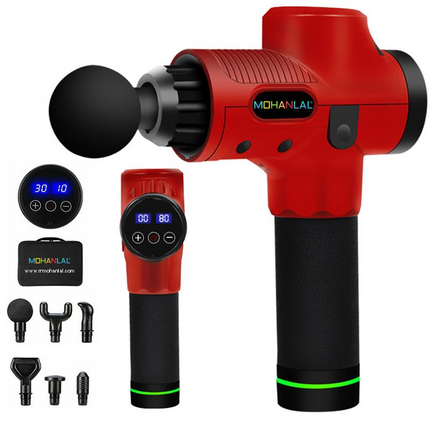 MOHANLAL® XL Massage Acupressuur Compressie Shiatsu Vibratie Klop & Rolmassage LED touchscreen met 6 massagekoppen in luxe koffer | Professioneel hand massage apparaat