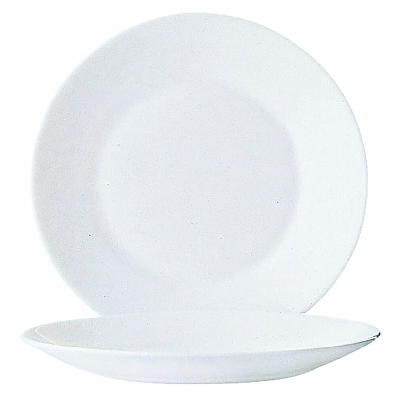 Plate set Arcoroc Restaurant White Glass (Ø 23,5 cm) (6 uds)