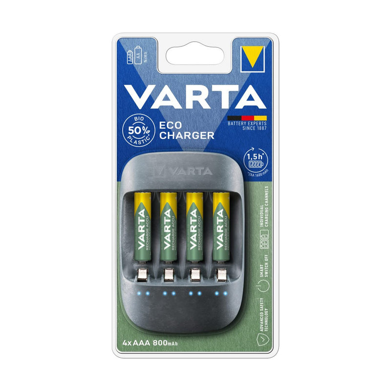 Oplader + Oplaadbare Batterijen Varta 57680 AA/AAA 4 Batterijen