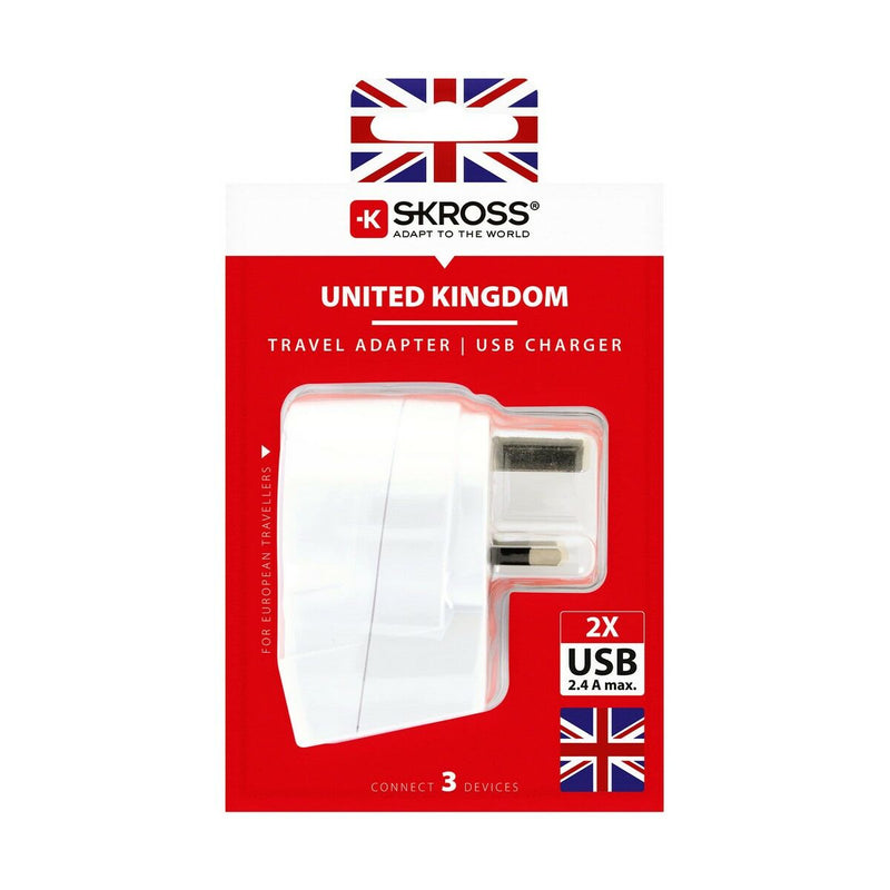 Current Adaptor Skross 1500280 USB x 2 European United Kingdom