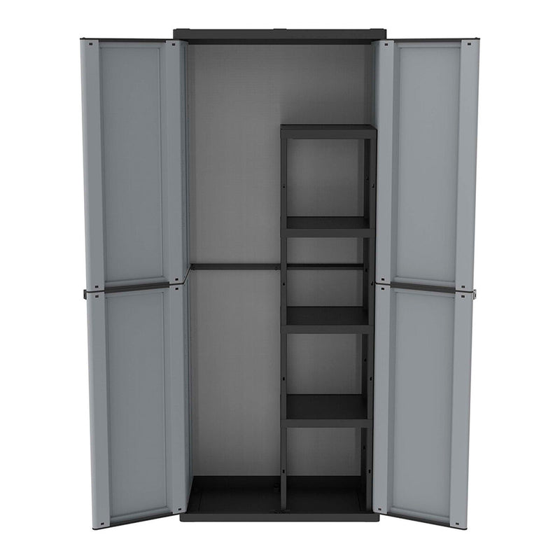 Broom cupboard Terry JLine 368 Grey 68 x 37,5 x 163,5 cm Black/Grey Resin