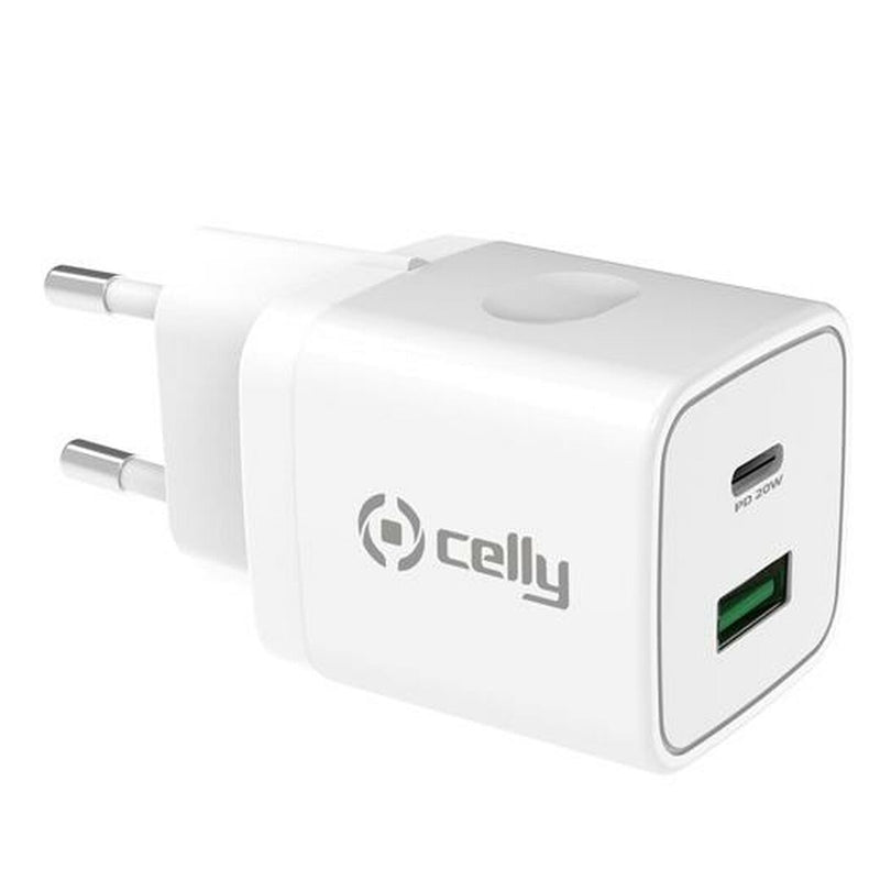 Wall Charger 2-in-1 Celly White 20 W