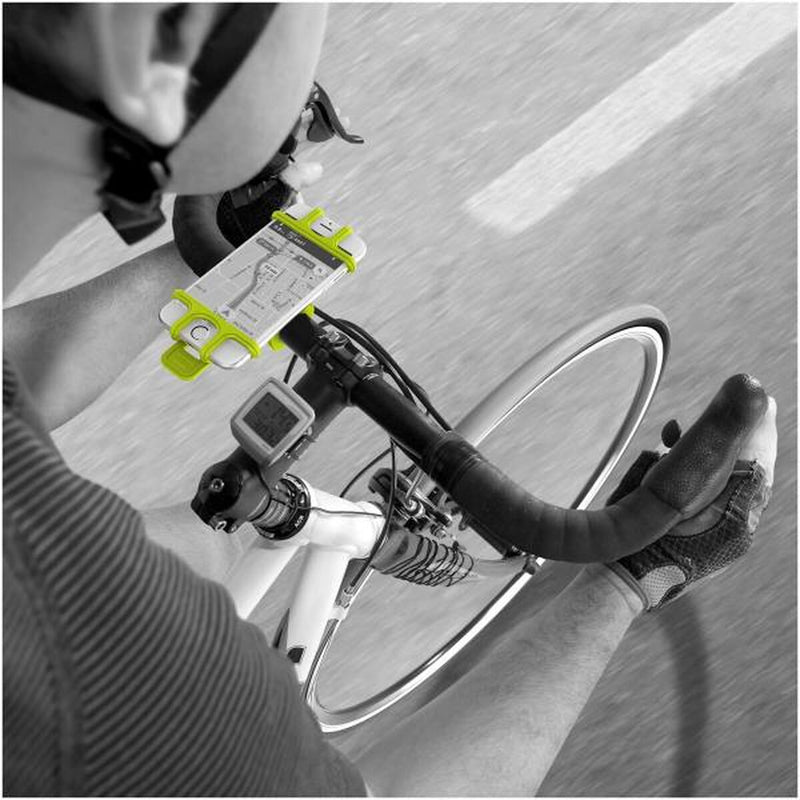 Bike Phone Holder Celly EASYBIKEGN. Black Green Silicone Plastic