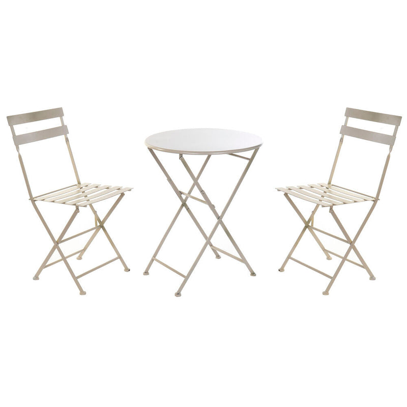 Table set with 2 chairs DKD Home Decor Metal (47 x 41 x 80 cm) (60 x 60 x 70 cm)