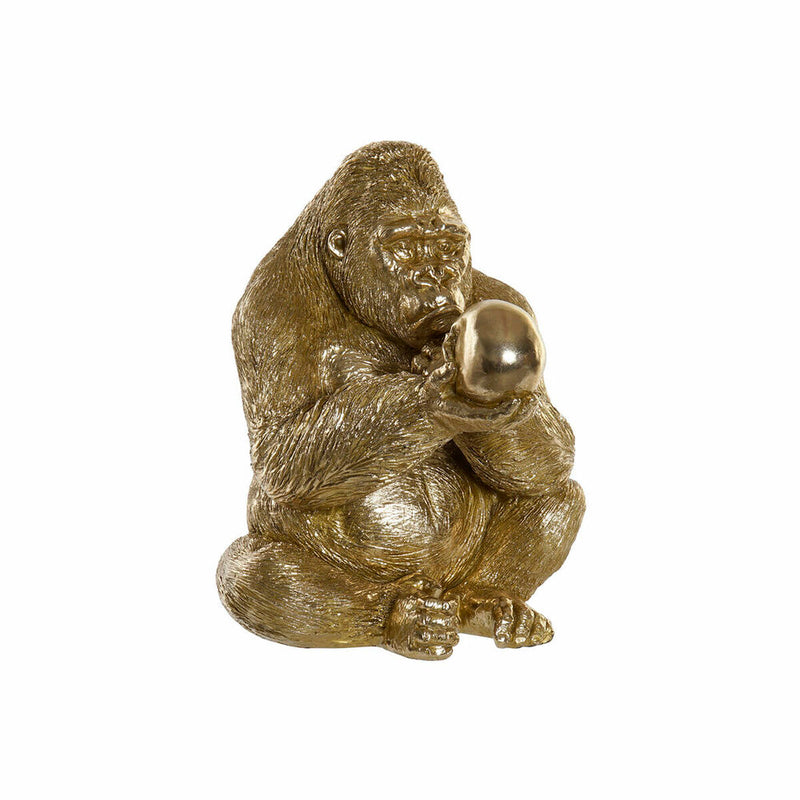 Decorative Figure DKD Home Decor Golden Resin Gorilla (33 x 33 x 43 cm)