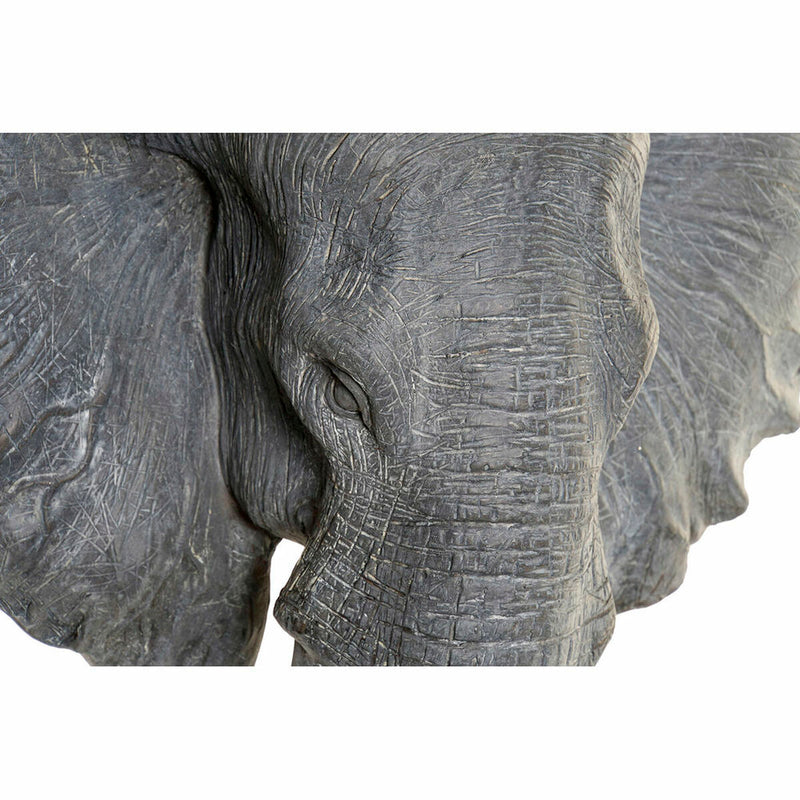 Decorative Figure DKD Home Decor Elephant Black Grey Metal Resin (40 x 28 x 56 cm)
