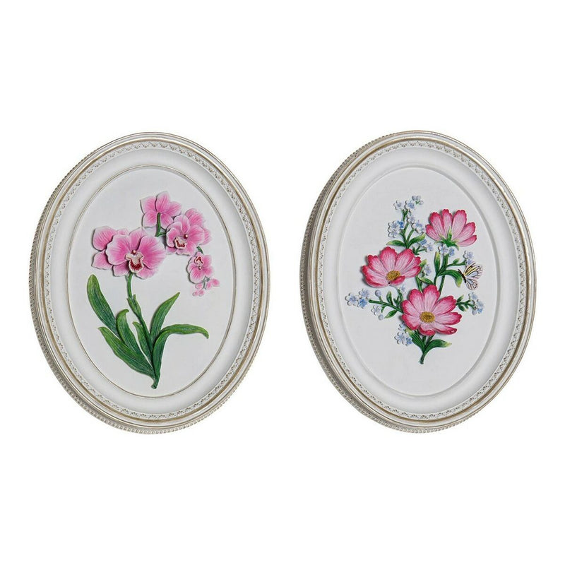 Decorative Figure DKD Home Decor Resin Flowers (2 pcs) (17 x 2.5 x 21.6 cm)