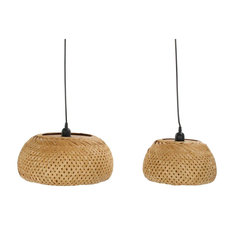 Ceiling Light DKD Home Decor 2 Pieces Brown Bamboo 50 W (38 x 38 x 17 cm)