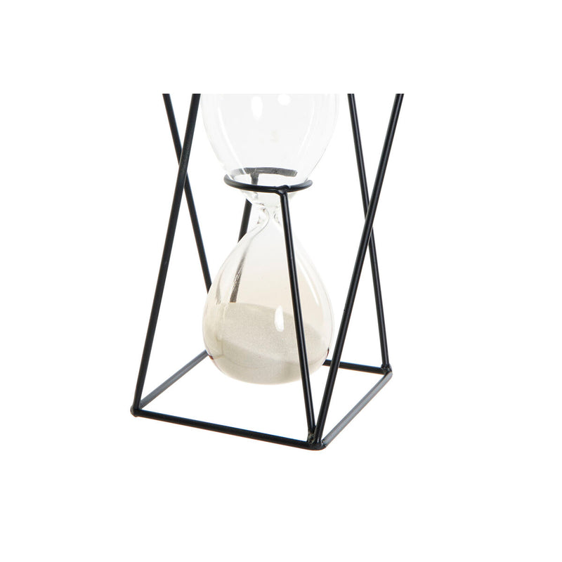 Hourglass DKD Home Decor Black Crystal Metal (14 x 14 x 19 cm) (2 Units)