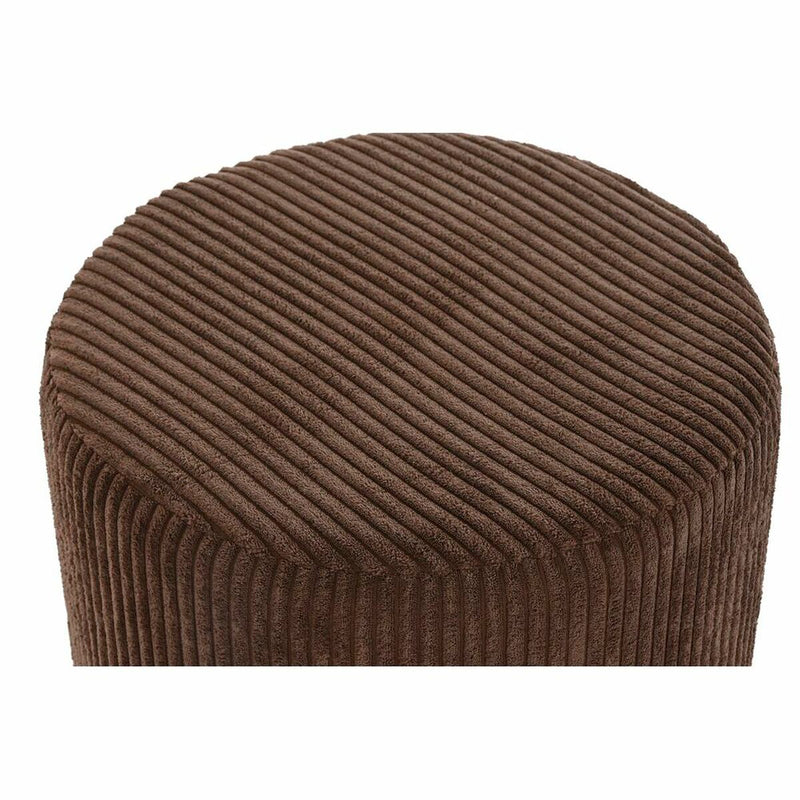 Footrest DKD Home Decor Polyester Light brown Pinewood Corduroy (40 x 40 x 40 cm)