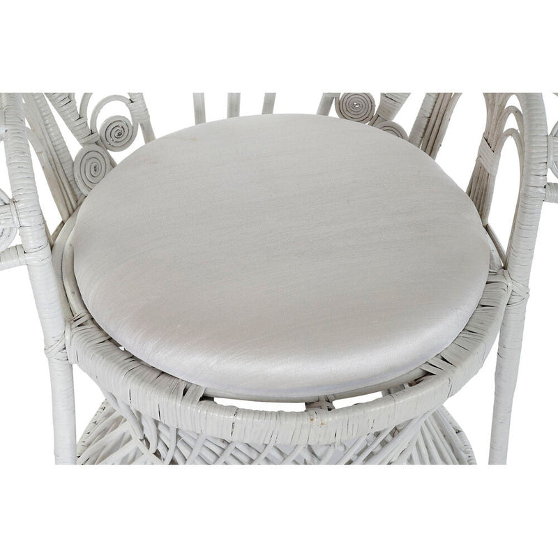 Garden chair DKD Home Decor Polyester White Rattan (96 x 66 x 145 cm)