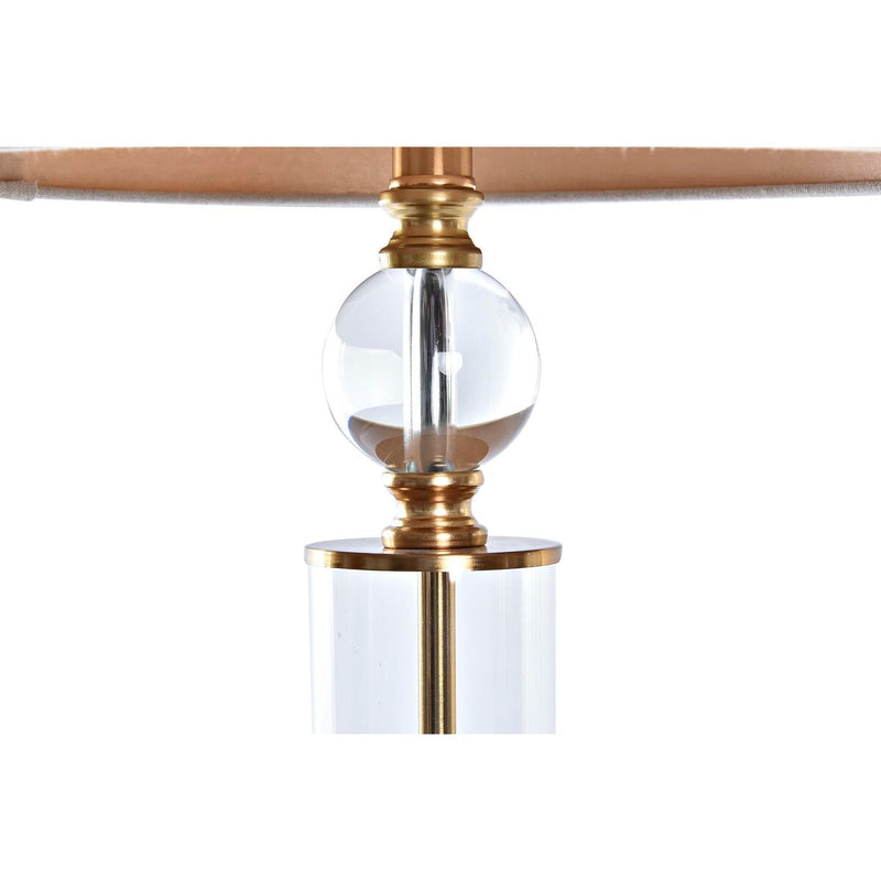 Desk lamp DKD Home Decor Crystal Beige Golden Metal Transparent Polyester 220 V 50 W (41 x 41 x 80 cm)
