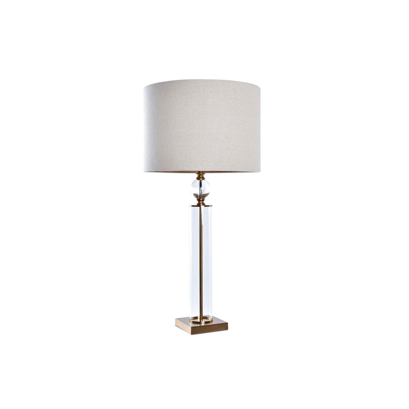 Desk lamp DKD Home Decor Crystal Beige Golden Metal Transparent Polyester 220 V 50 W (41 x 41 x 80 cm)