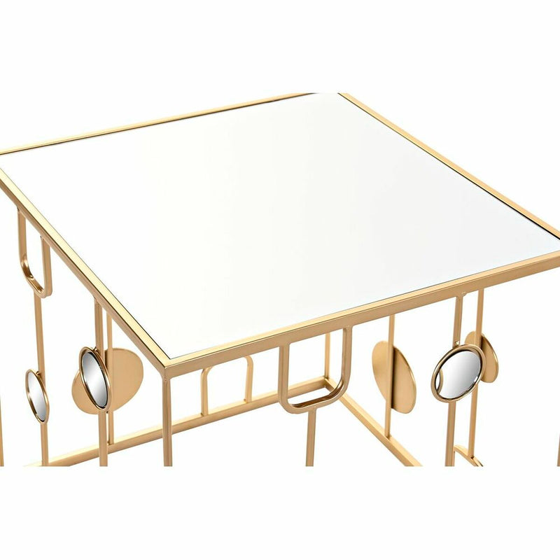 Set of 2 small tables DKD Home Decor Mirror Golden Metal (50 x 50 x 50 cm) (2 pcs)