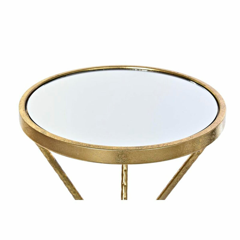 Set of 2 small tables DKD Home Decor Mirror Golden Metal Oriental (35 x 35 x 71 cm) (2 pcs)
