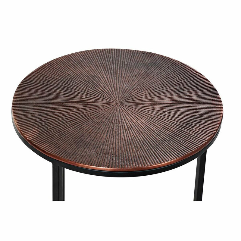 Set of 3 small tables DKD Home Decor Black Golden Copper Aluminium (44 x 44 x 61 cm) (3 pcs)