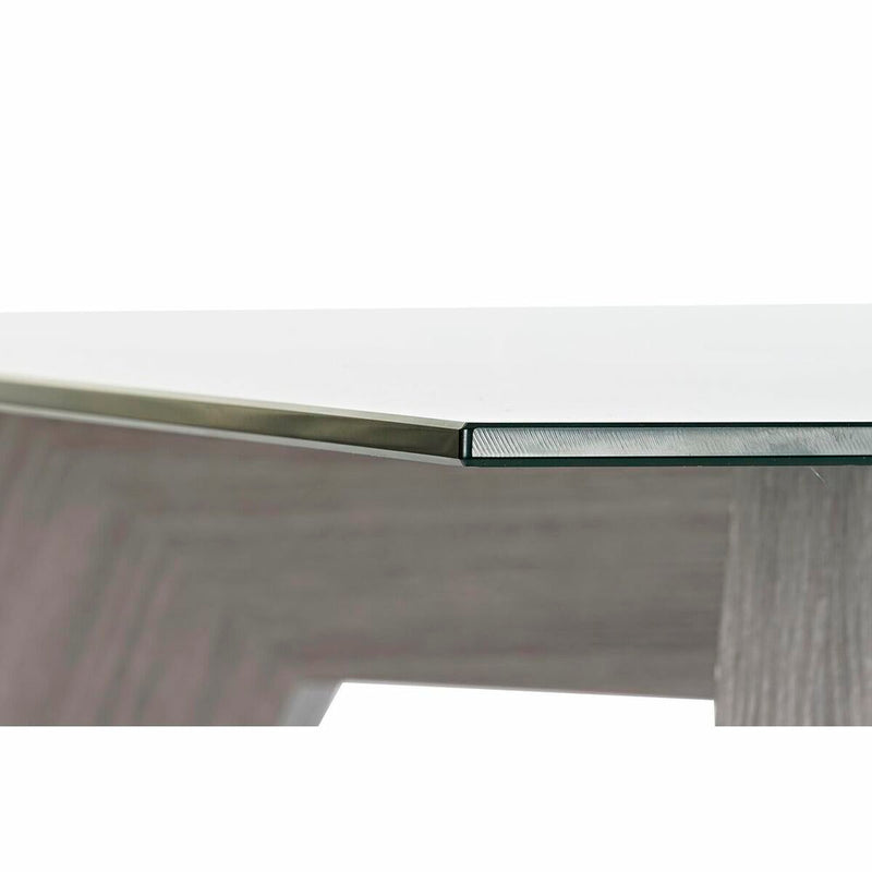 Dining Table DKD Home Decor Crystal Grey Transparent MDF Wood (160 x 90 x 75 cm)