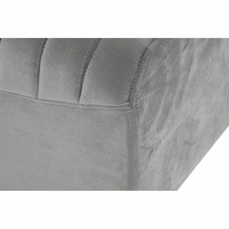 Bench DKD Home Decor Grey Golden Metal Polyester (90 x 31 x 47 cm)