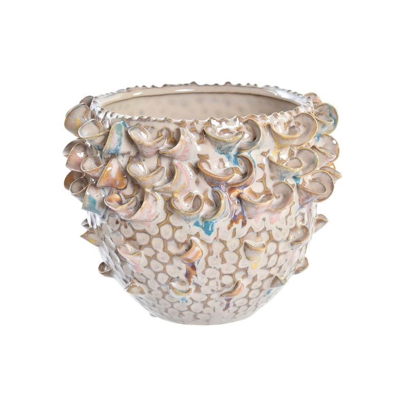Vase DKD Home Decor Porcelain Brown Mediterranean (17 x 17 x 13 cm)
