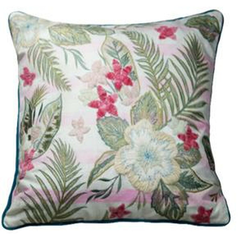 Cushion cover DKD Home Decor Pink Green Tropical (60 x 1 x 40 cm)