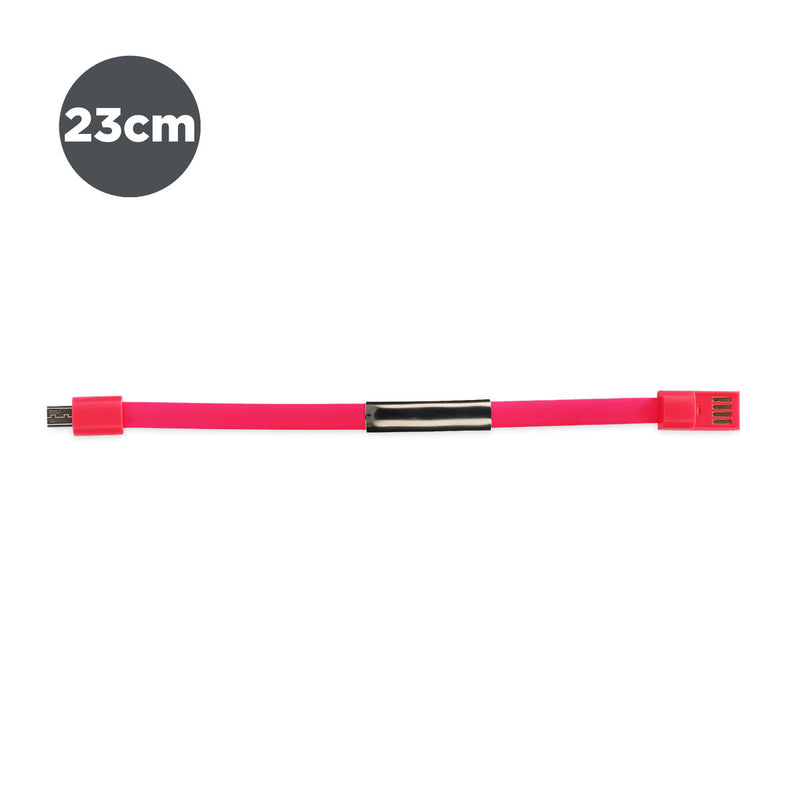 Micro USB Bracelet Cable Contact 23 cm Pink