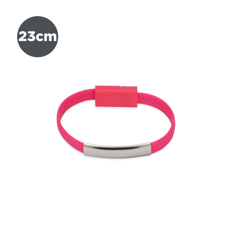 Micro USB Bracelet Cable Contact 23 cm Pink