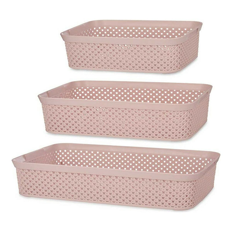 Multi-use Box Pink Plastic (3 pcs)