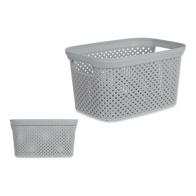 Basket Grey Plastic (16,5 x 12,5 x 23 cm)