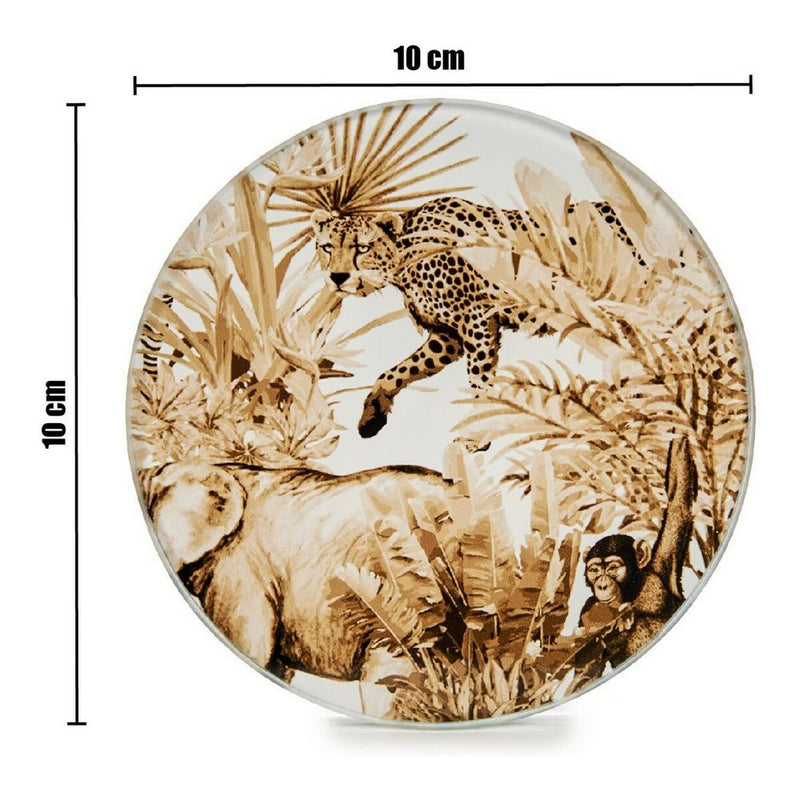 Coasters Crystal animals (4 Pieces) (4 uds) (Ø 10 cm)
