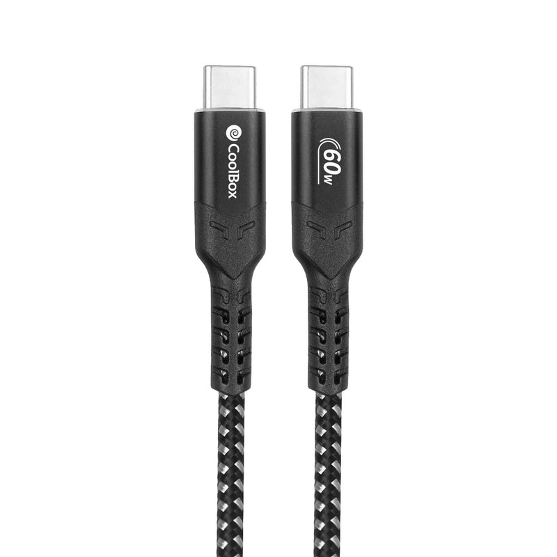 USB-C Cable CoolBox COO-CAB-UC-60W 1,2 m Black Black/Grey