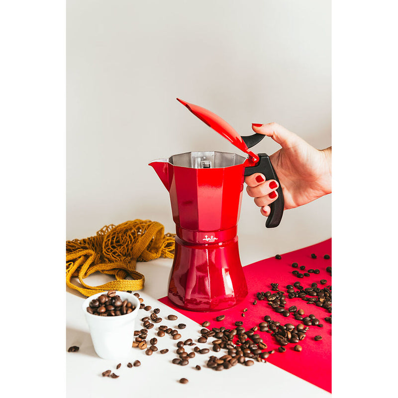 Italian Coffee Pot JATA HCAF2012 * Red Aluminium (12 Cups)