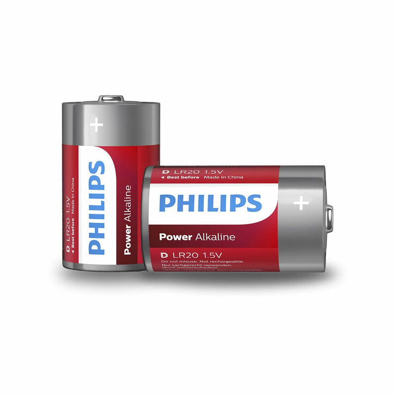 Alkalinebatterijen Philips Power LR20 1,5 V Soort D (2 Stuks)