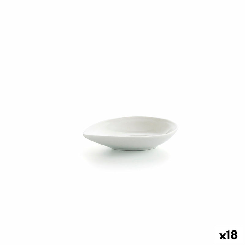 Bowl Ariane Alaska Sheet Mini Ceramic White (10 x 8 x 2,2 cm) (18 Units)