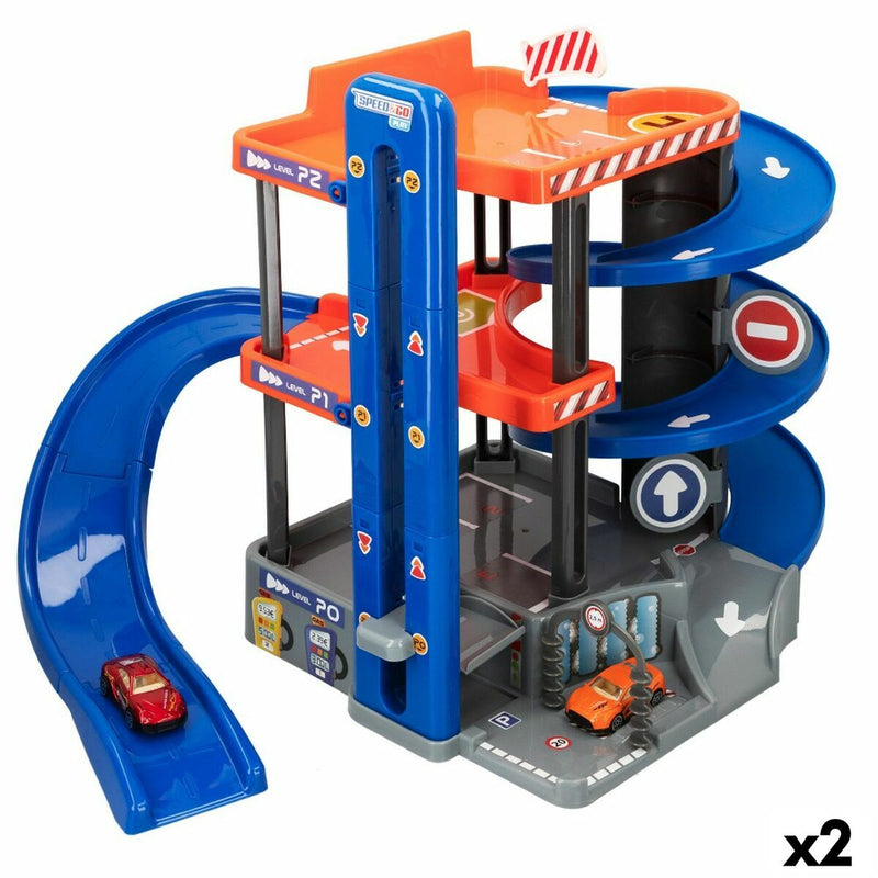 Car park with Cars Speed & Go 3 levels 52 x 42 x 44,5 cm (2 Units)