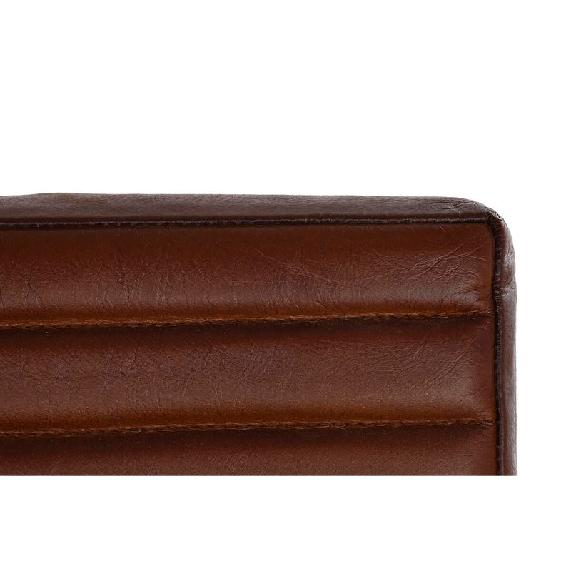 Armchair DKD Home Decor Black Metal Brown Leather (75 x 89 x 90 cm)