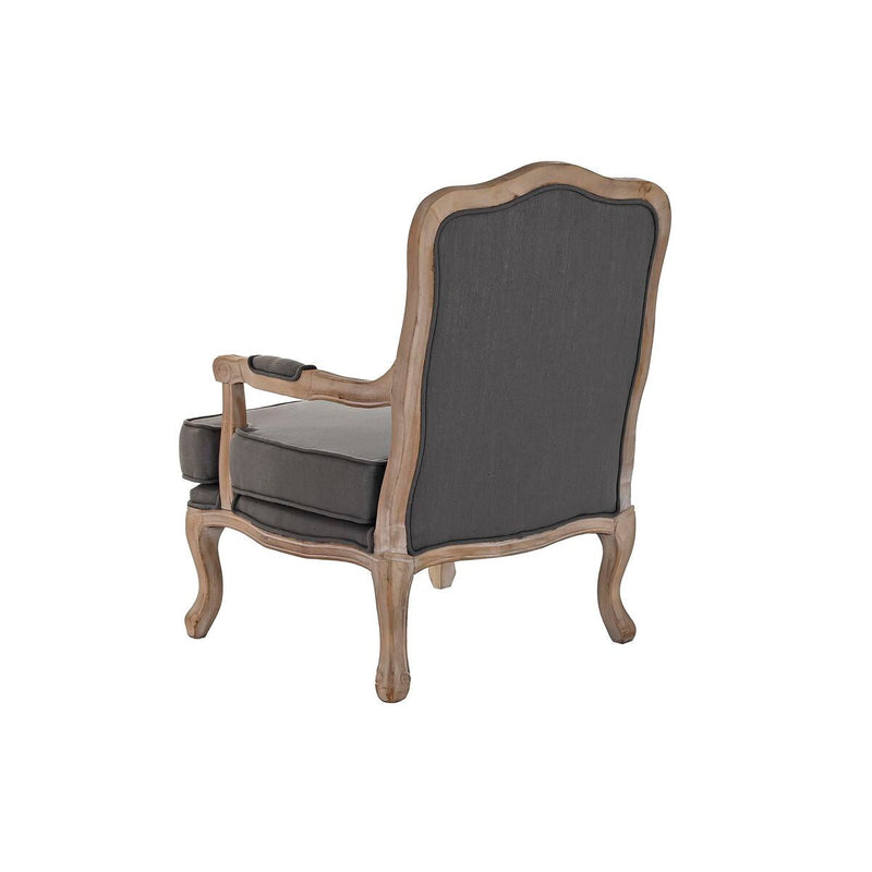 Armchair DKD Home Decor Grey Wood Brown Polyester (70 x 66 x 95,5 cm)