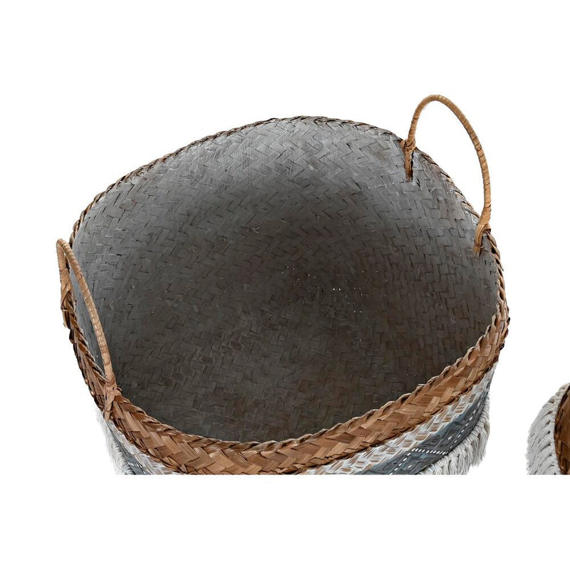 Basket set DKD Home Decor Cotton Bamboo Boho (49 x 49 x 57 cm)