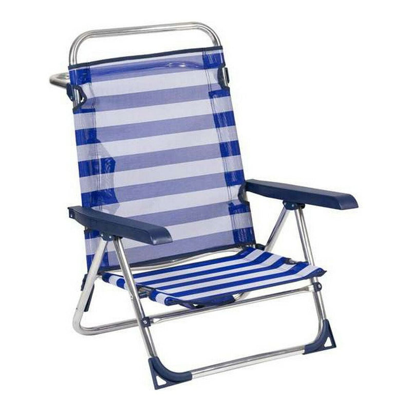Beach Chair Aluminium Foldable Multi-position Striped (79,5 x 59,5 x 56 cm)