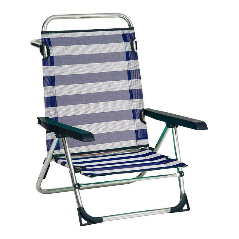 Beach Chair Aluminium Foldable Multi-position Striped (79,5 x 59,5 x 56 cm)