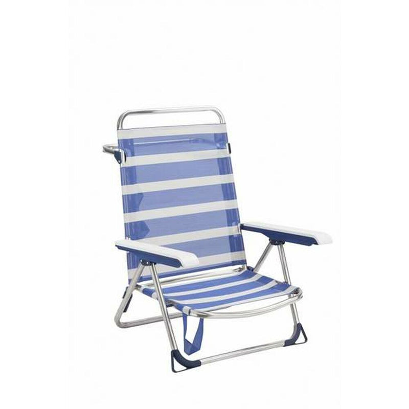 Beach Chair Aluminium Foldable Multi-position Striped