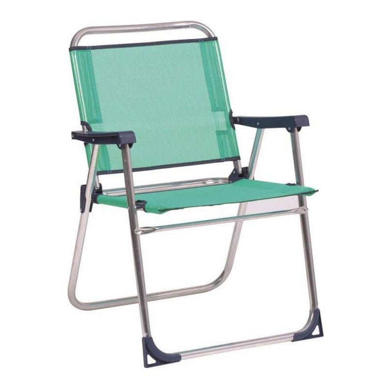 Beach Chair Aluminium Green Fixed (57 x 78 x 57 cm)