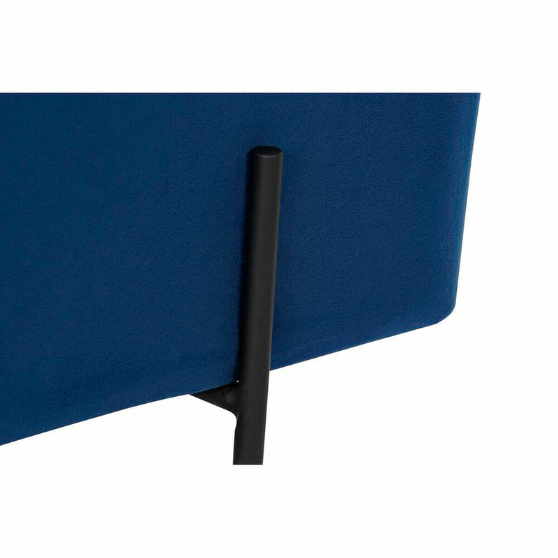 Bench DKD Home Decor Black Blue Metal Polyester Velvet (108 x 46 x 45 cm)