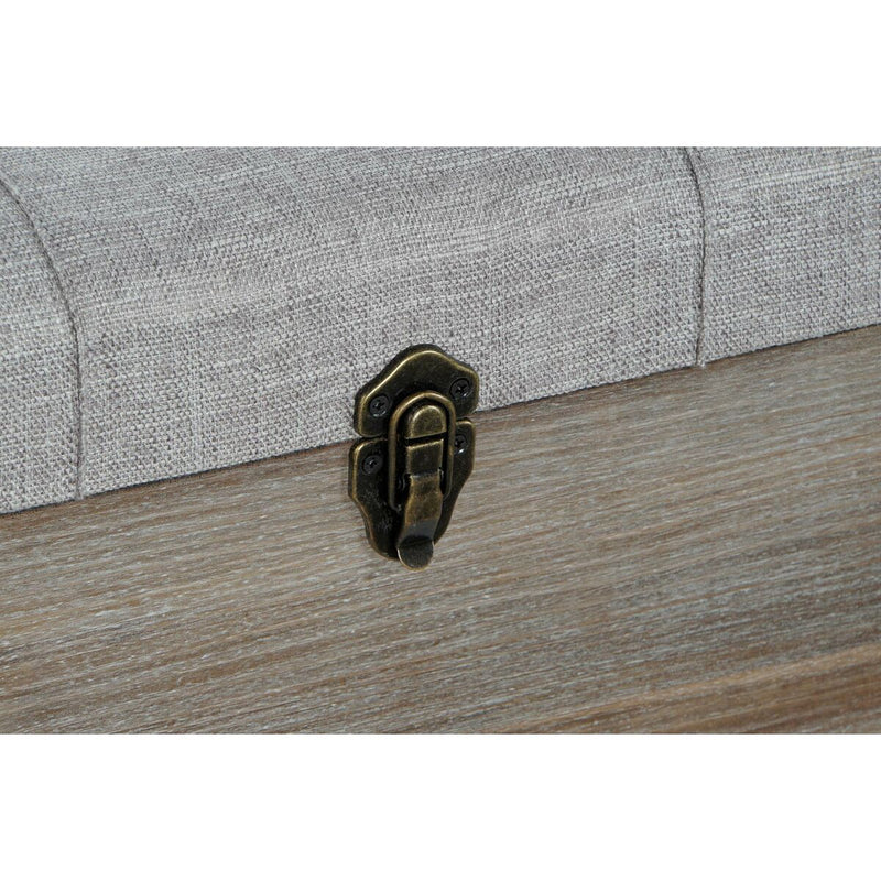 Bench DKD Home Decor Black Grey Wood Brown Polyester (120 x 40 x 42 cm)